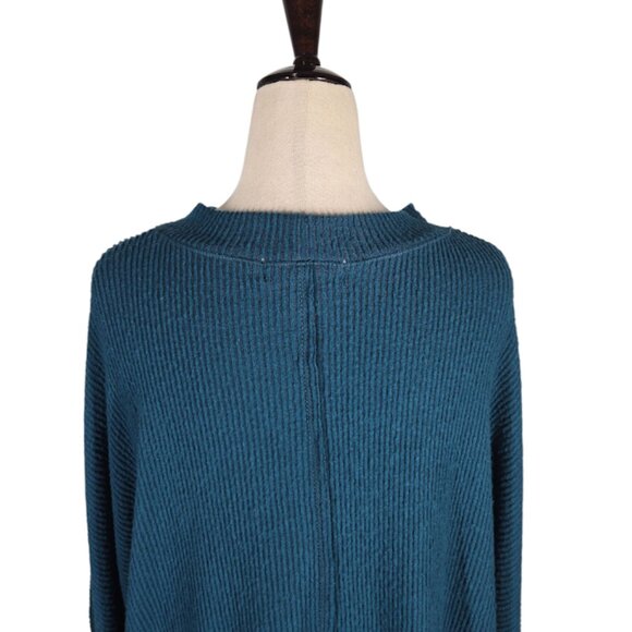 TREASURE & BOND WOMEN' teal ribbed knit pullover top Size Large  NWOT - Picture 6 of 9